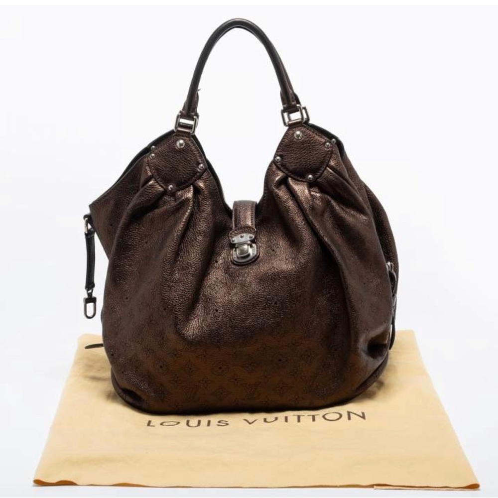 Authentic PreLoved Louis Vuitton Metallic Monogram Mahina Leather Surya XL Bag
